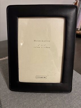 Coach 5x7” Black Leather Picture Frame